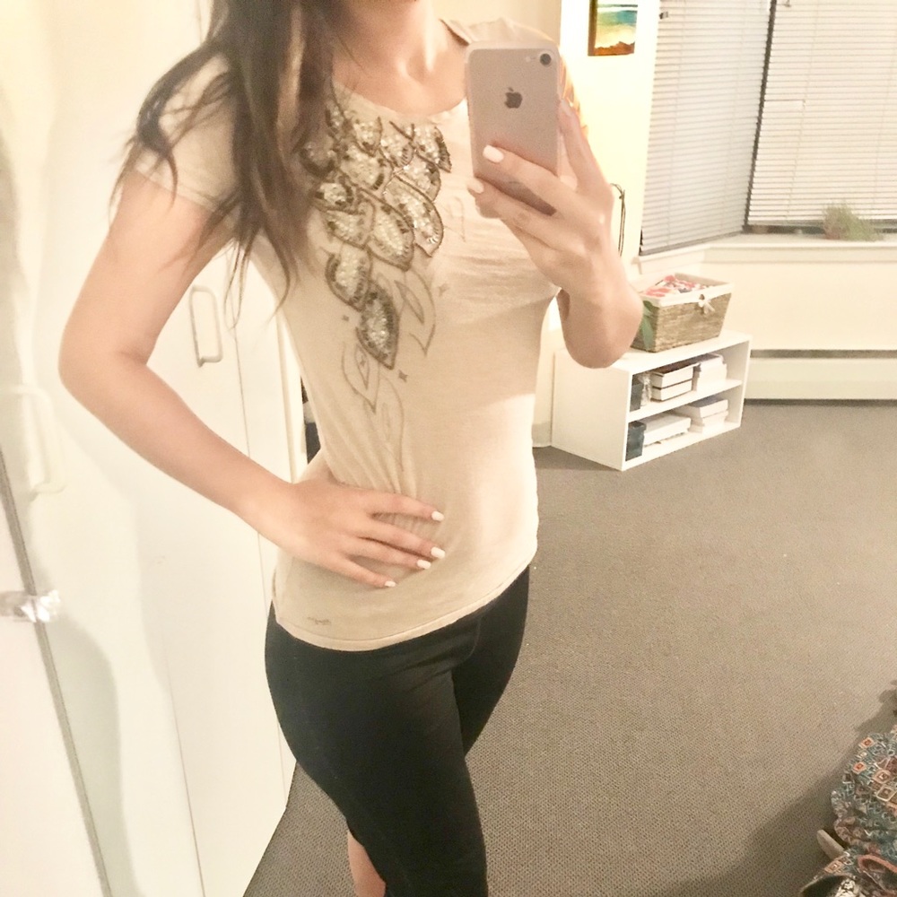 American Eagle Embellished Design Short Sleeve